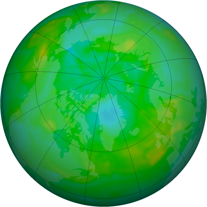 Arctic ozone map for 13 July 2012